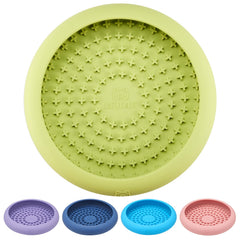 Bestalk dog lick bowl top view shows enrichment for anxious dogs