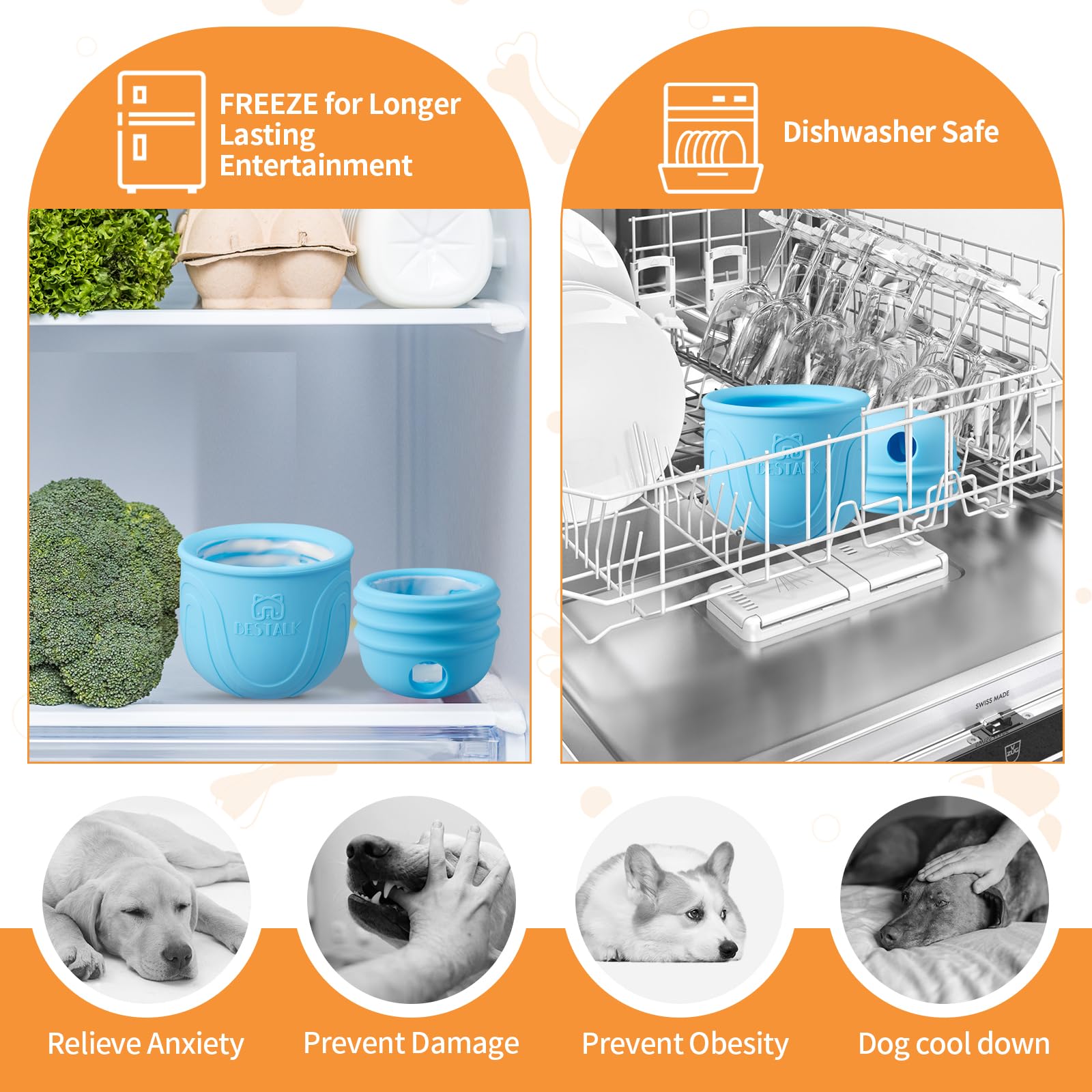 Bestalk dog toy dishwasher-safe silicone simplifies cleanup after adventures.