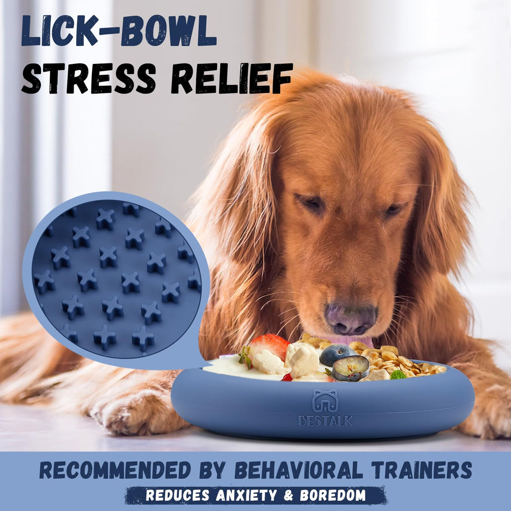 Bestalk freezer-friendly lick bowl with frozen treats for longer play.