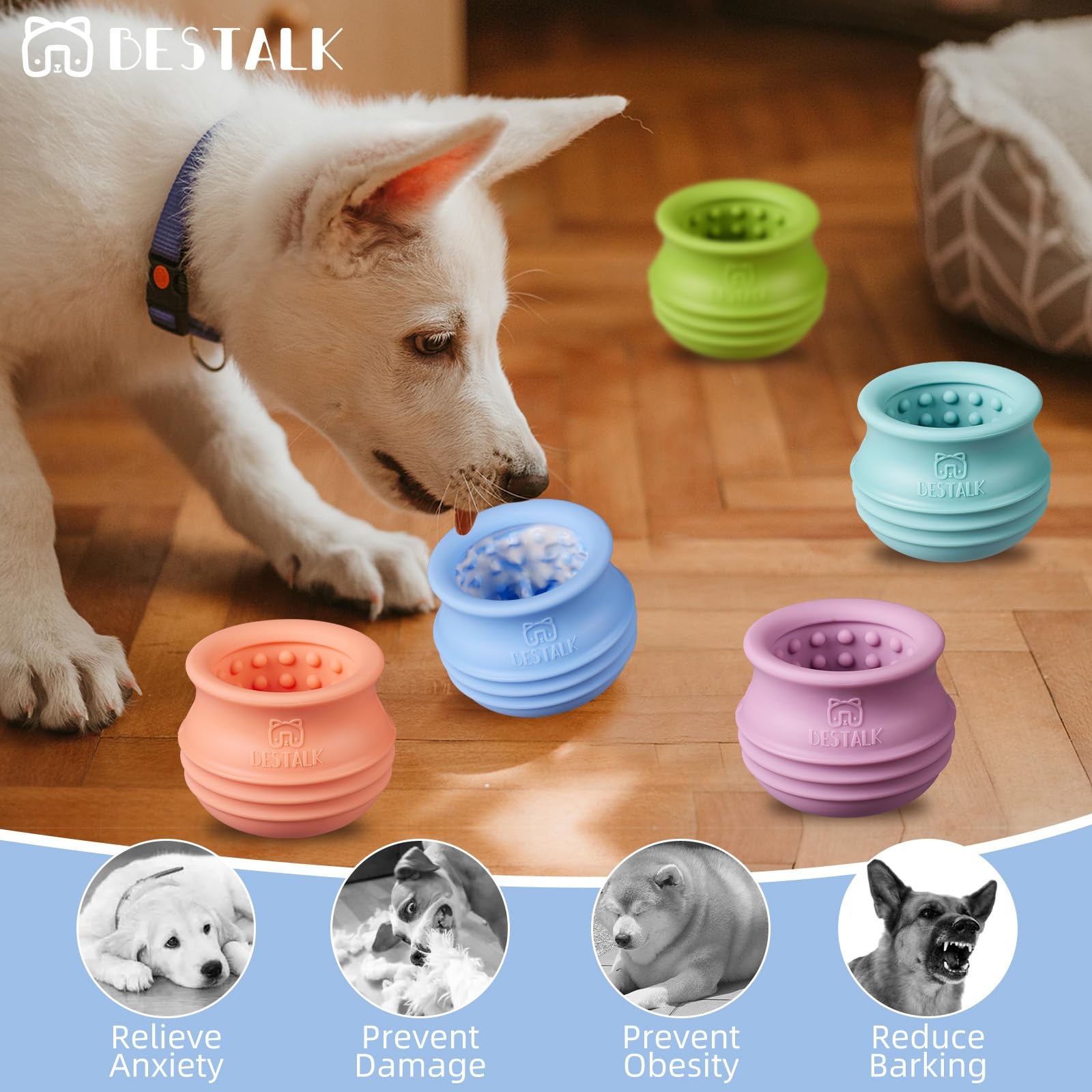 Bestalk textured-surface dog-toy invites licking to support engaging oral exploration.