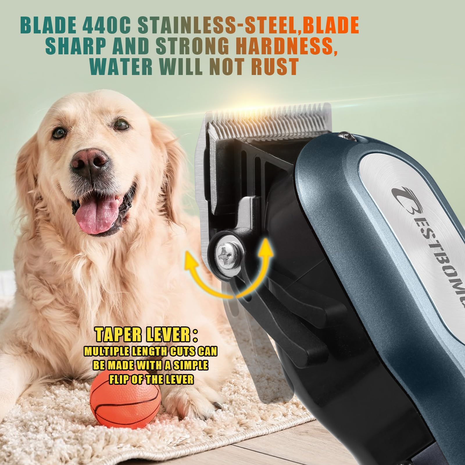 BESTBOMG dog clippers fast charging battery for longer sessions