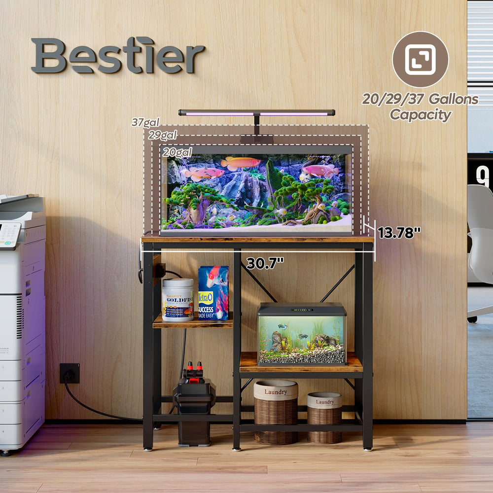 Bestier accommodates various aquarium tanks for 20–30 gallons in versatile layouts.