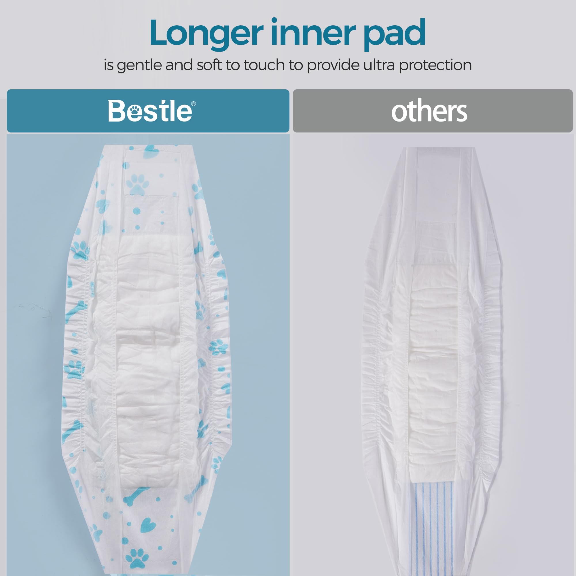 Bestle Male Dog Wrap in-use on small dog during a walk shows clean space.