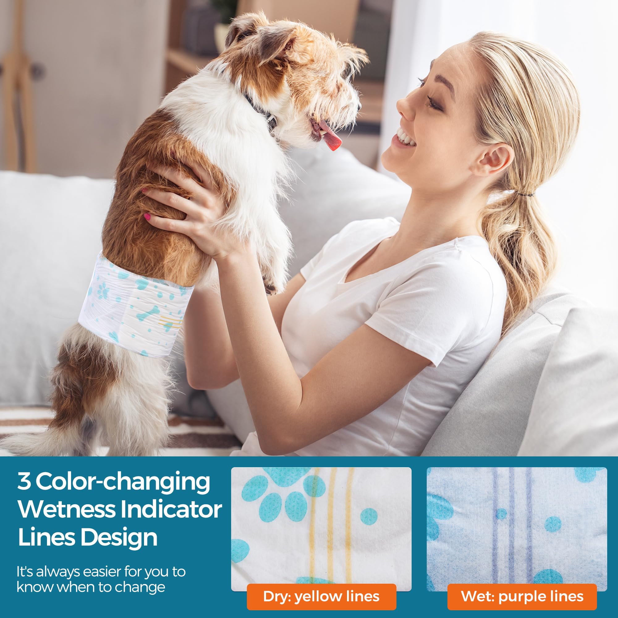 Bestle male dog wrap soft fabric for gentle contact with fur
