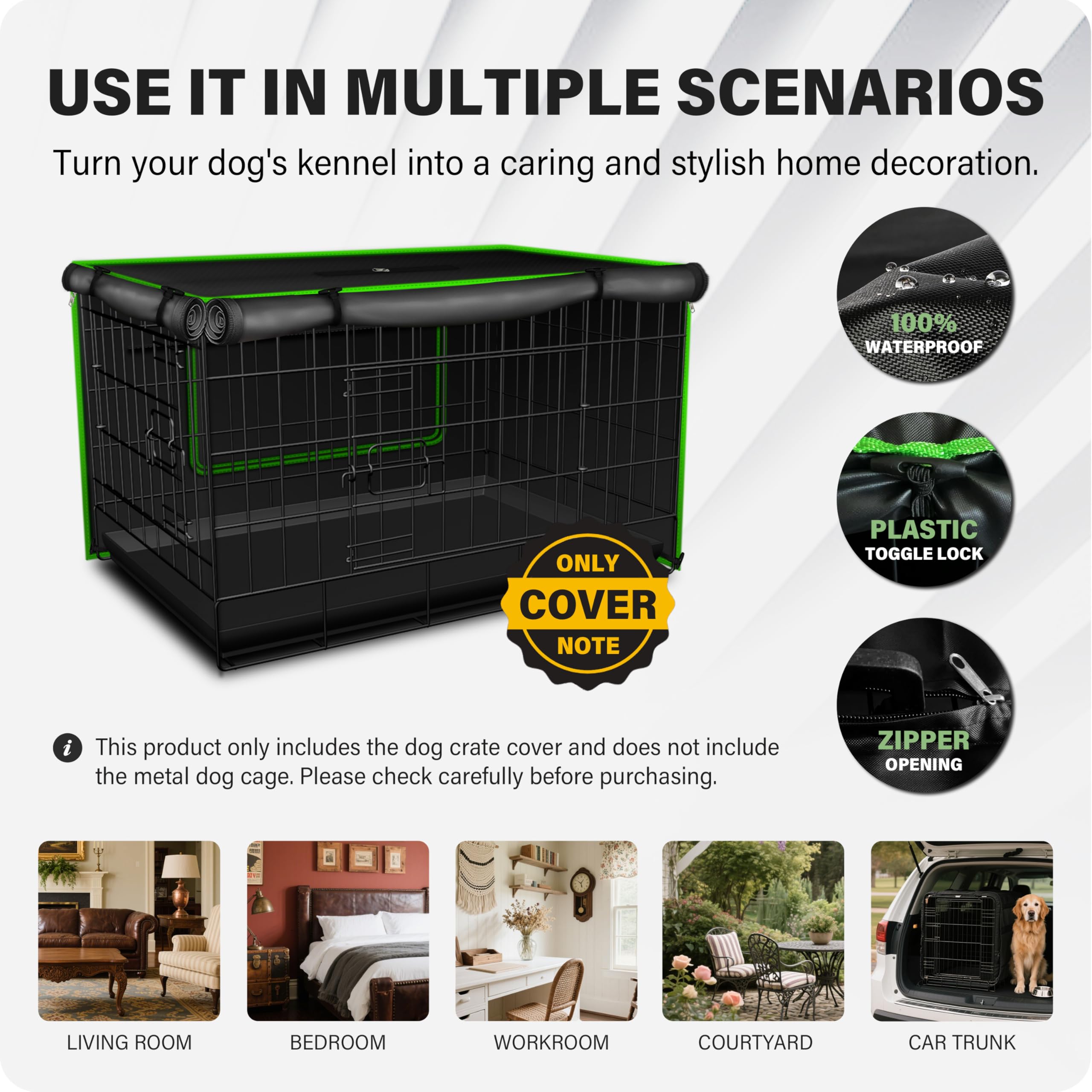 Bethshaya dog crate cover indoor-outdoor versatility for travel and home