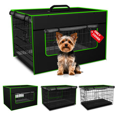 Bethshaya dog crate cover roll-up design enables customizable ventilation and privacy for any crate