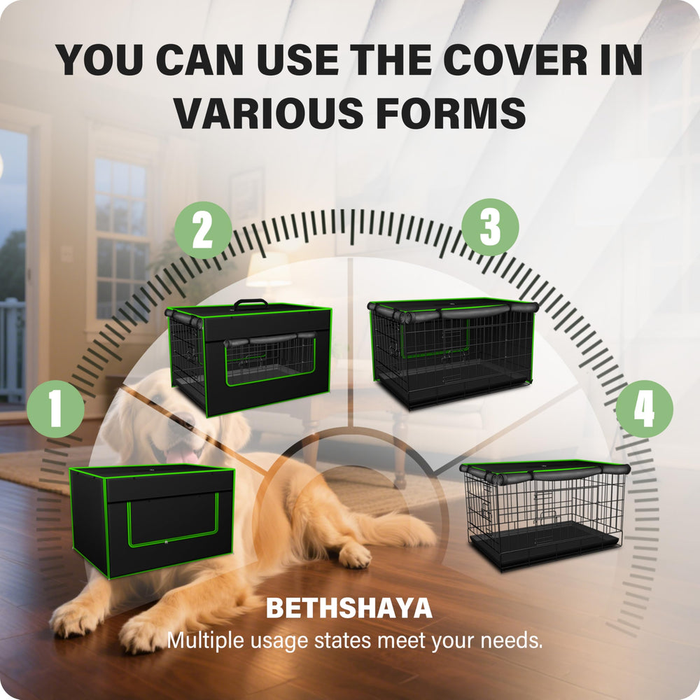 Bethshaya dog crate cover universal fit stays secure on most crates