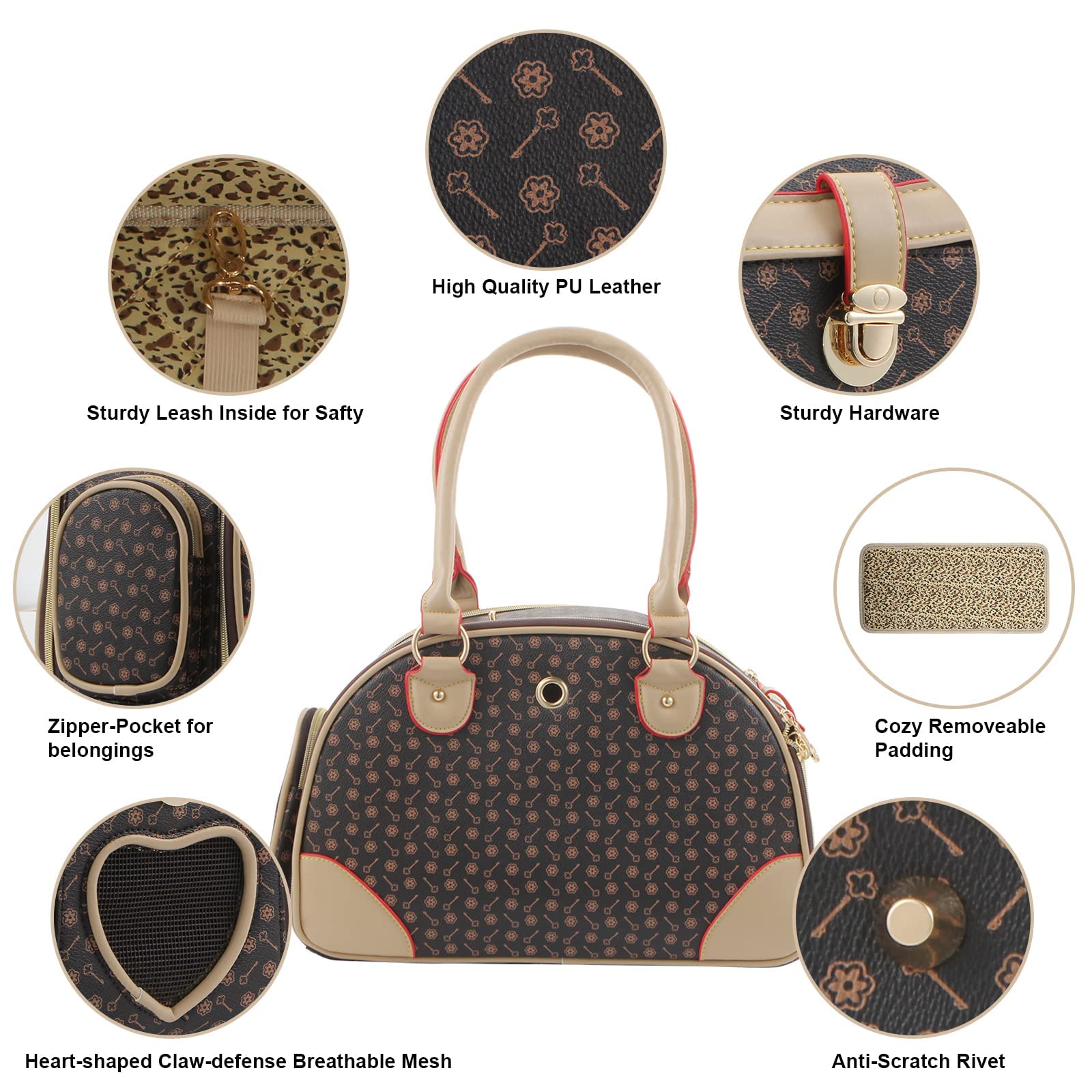 BETOP HOUSE dog carrier with side pocket for treats and small items.