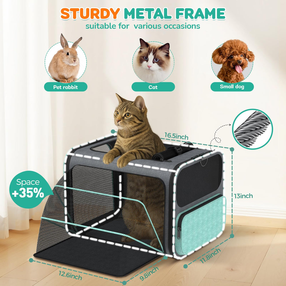 BETOPET expandable carrier extended space for pet stretching on journeys