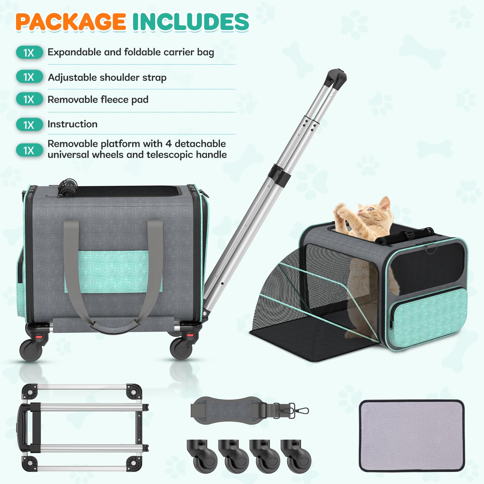 BETOPET side-pocket design keeps essentials within reach during trips