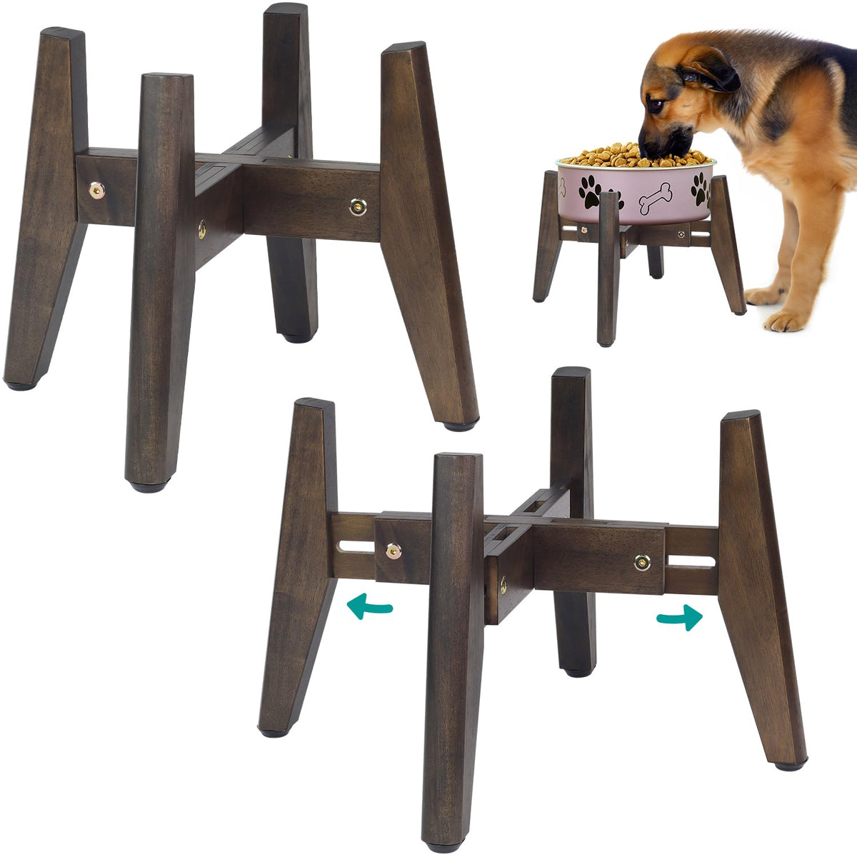 BETSEO 2Pack elevated stand with 10.4in height supports comfortable feeding.