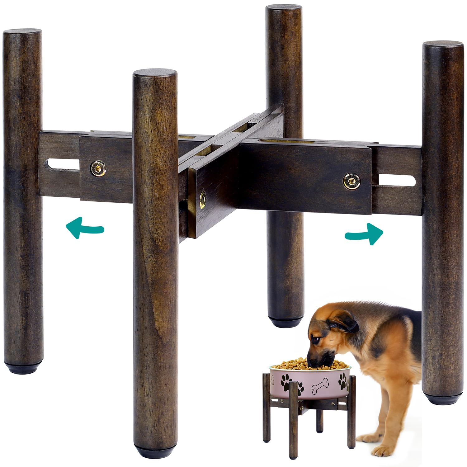 BETSEO dog bowl stand raised-platform promotes comfortable feeding.