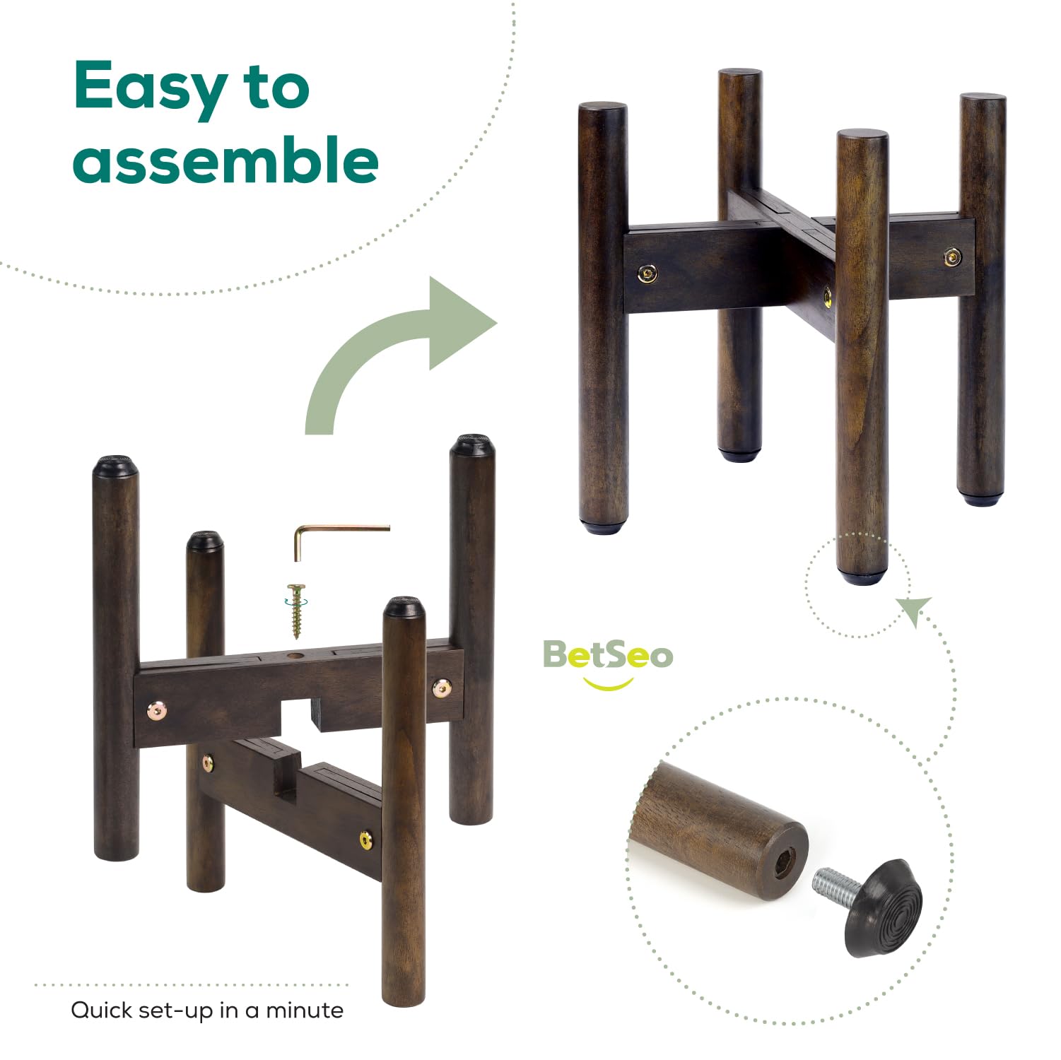 BETSEO dog bowl stand lockable base ensures stable setup during meals.