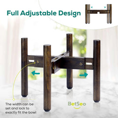 BETSEO dog bowl stand wooden finish adds natural, odor-free appeal.