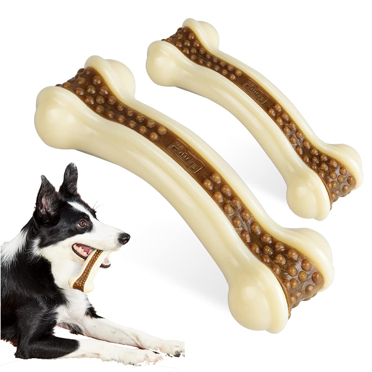 BETTEPROD natural nylon bone toy, 6.2 inches, ideal for aggressive chewers.