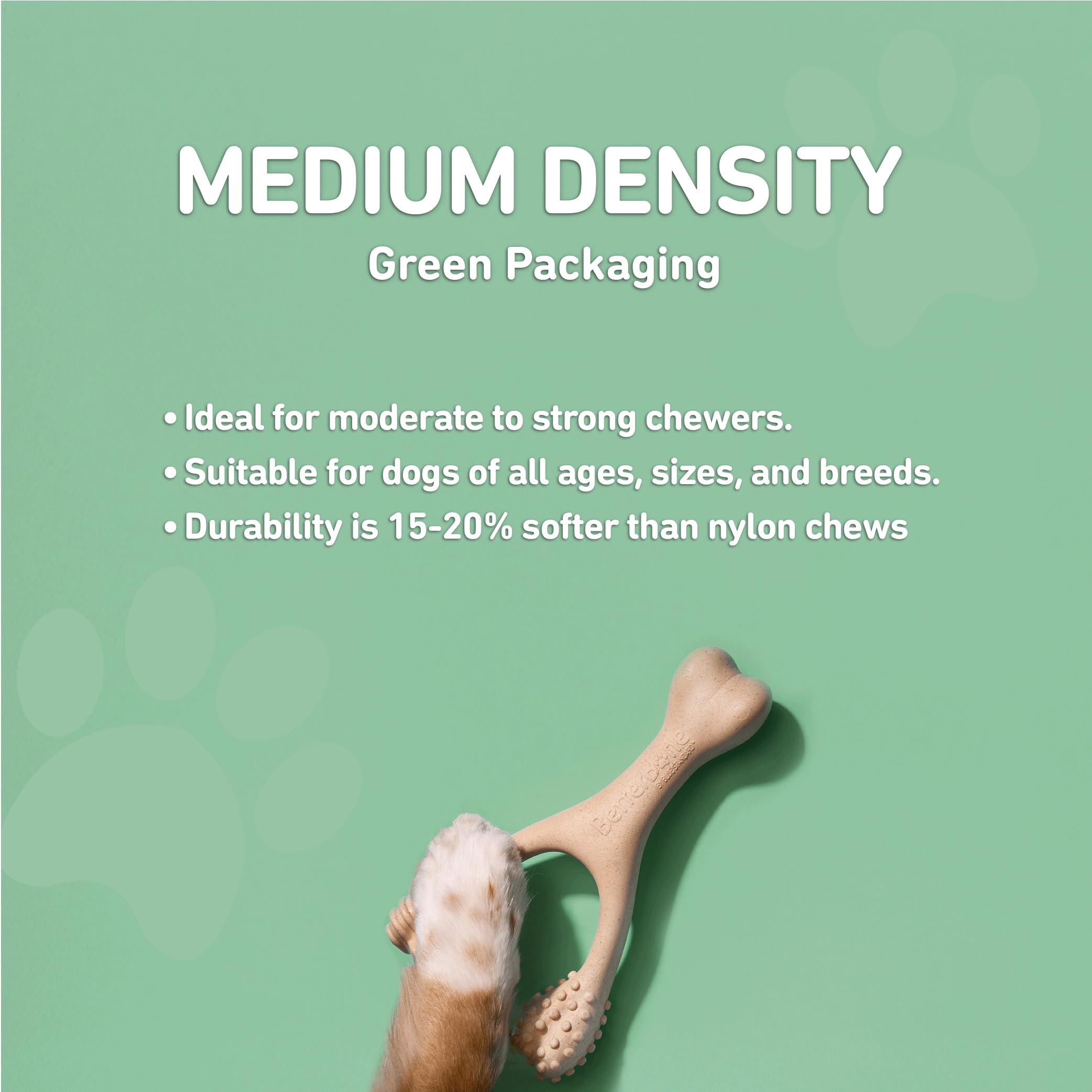 BetterBone splinter-resistant chew that breaks into small flakes for safe moderate chewing.