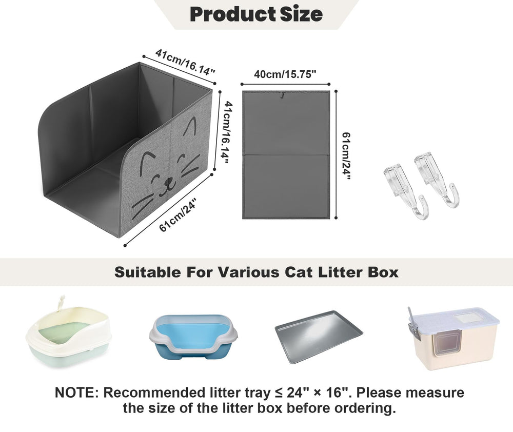 Beveetio foldable litter box cover stores flat for small spaces.