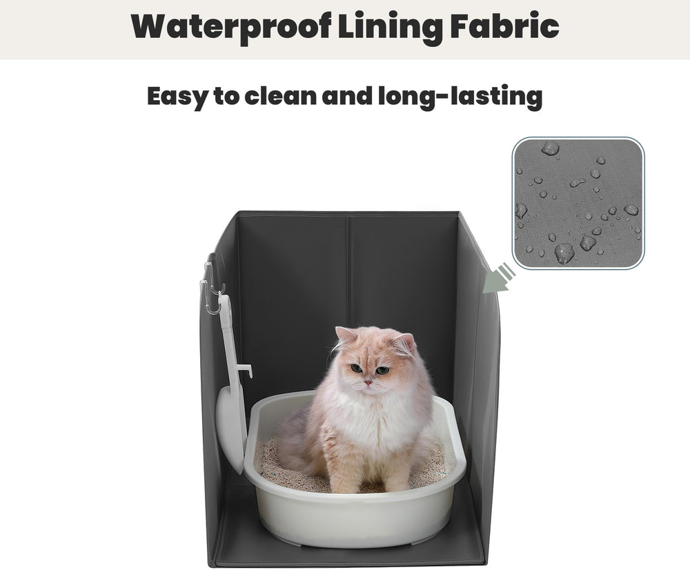 Beveetio removable litter mat helps trap litter and odors.
