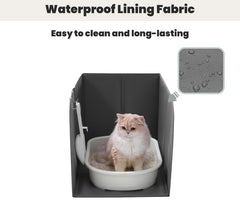 Beveetio removable litter mat helps trap litter and odors.