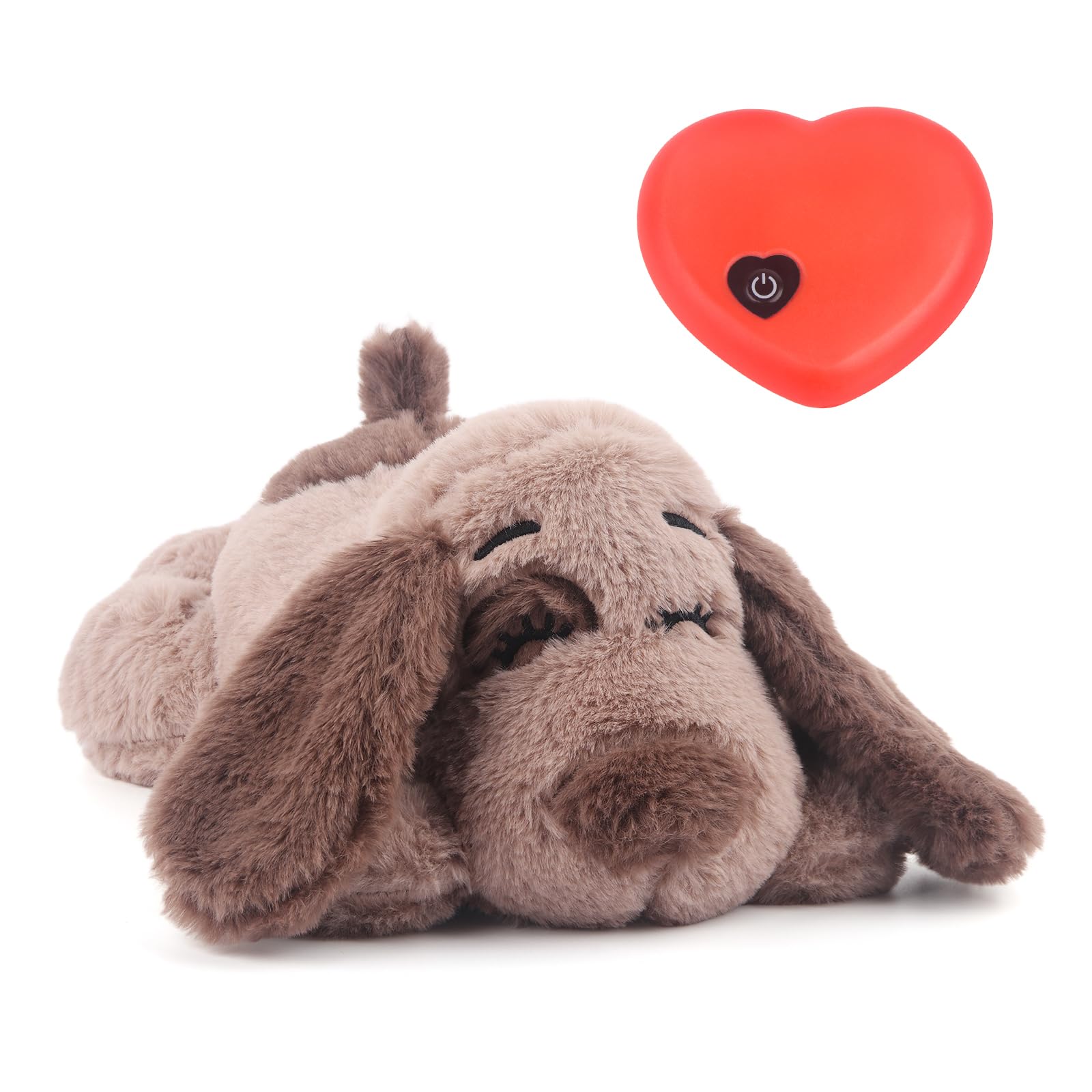 BEVERLYSHARK Puppy Heartbeat Toy closeup shows soft plush for calming cuddles.