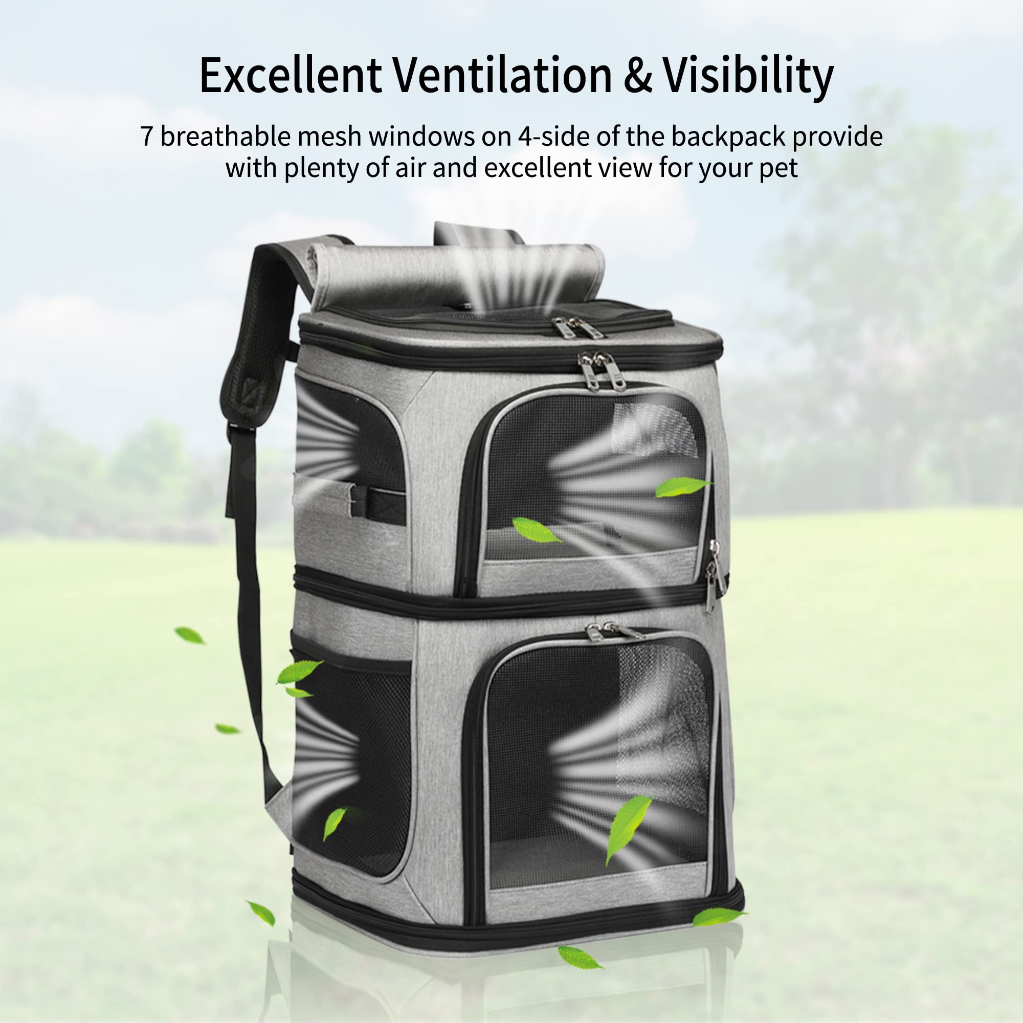 Beviliu Double Cat Carrier side view demonstrates dual-pet capacity and stability.