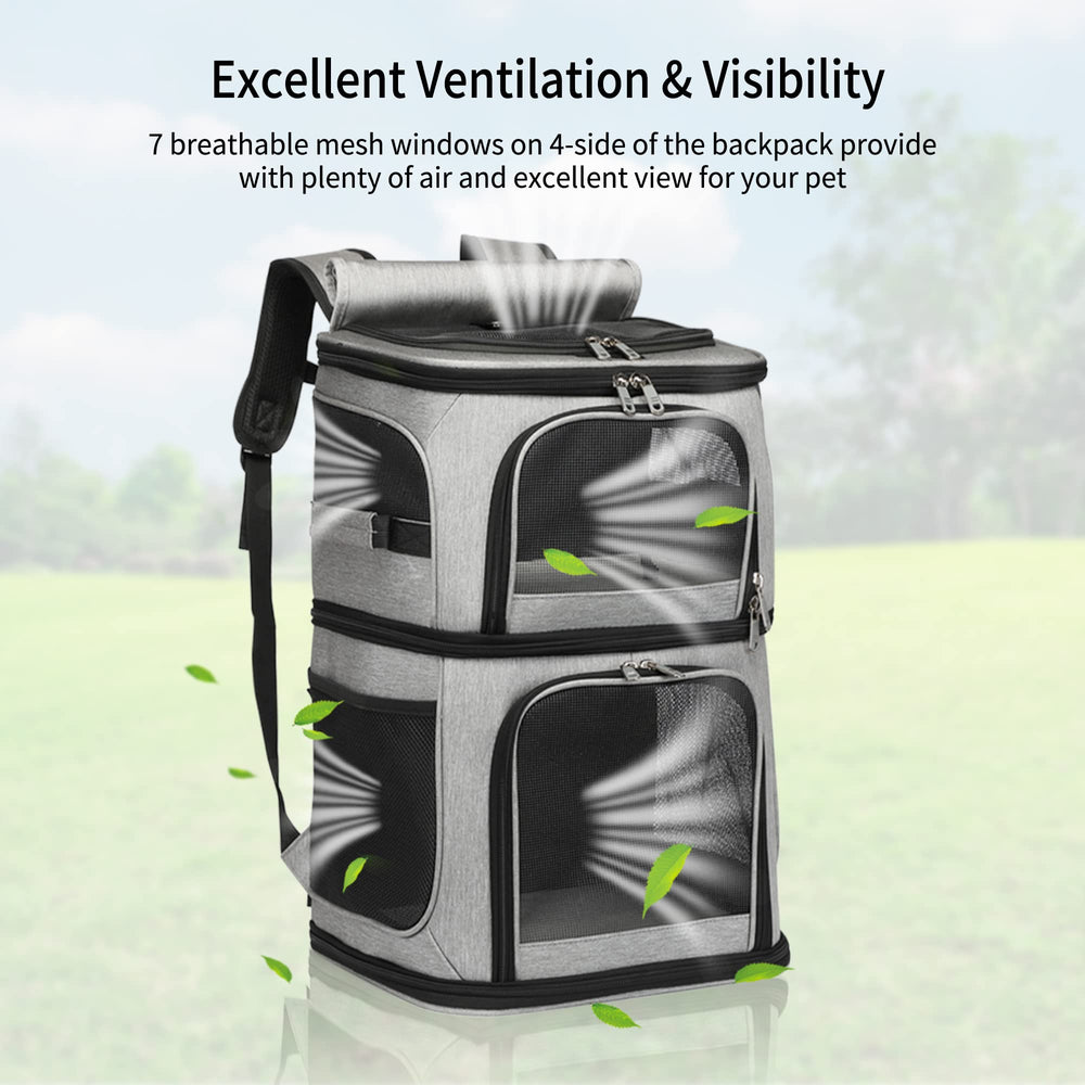 Beviliu Double Cat Carrier side view demonstrates dual-pet capacity and stability.