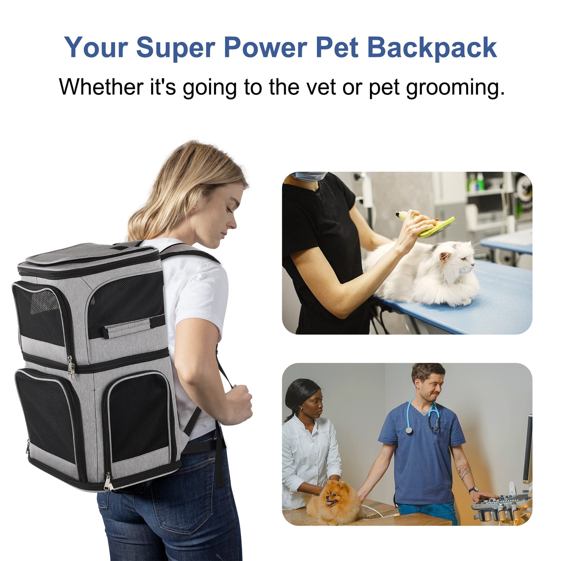 Beviliu expandable cat backpack folded flat for easy storage and packing.