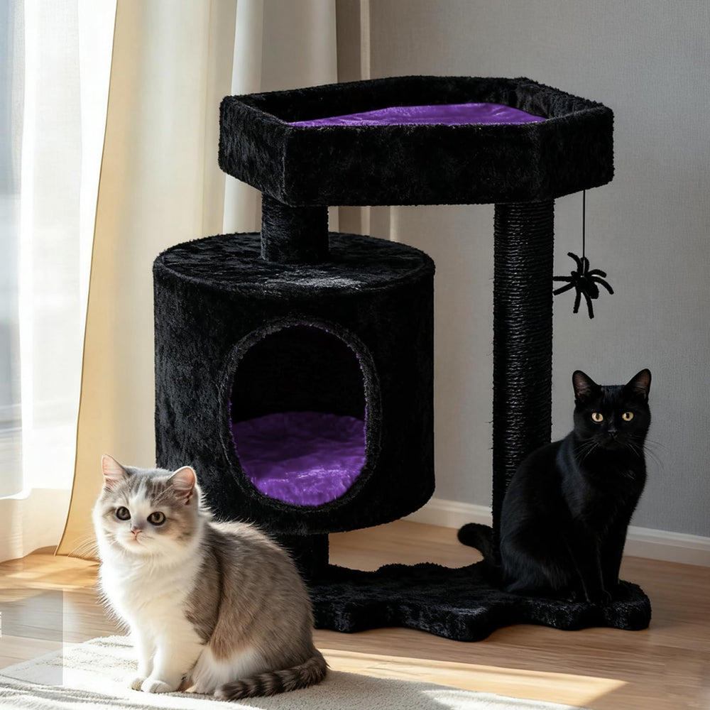 BEWISHOME Gothic cat tree coffin bed offers private lounging and cozy resting