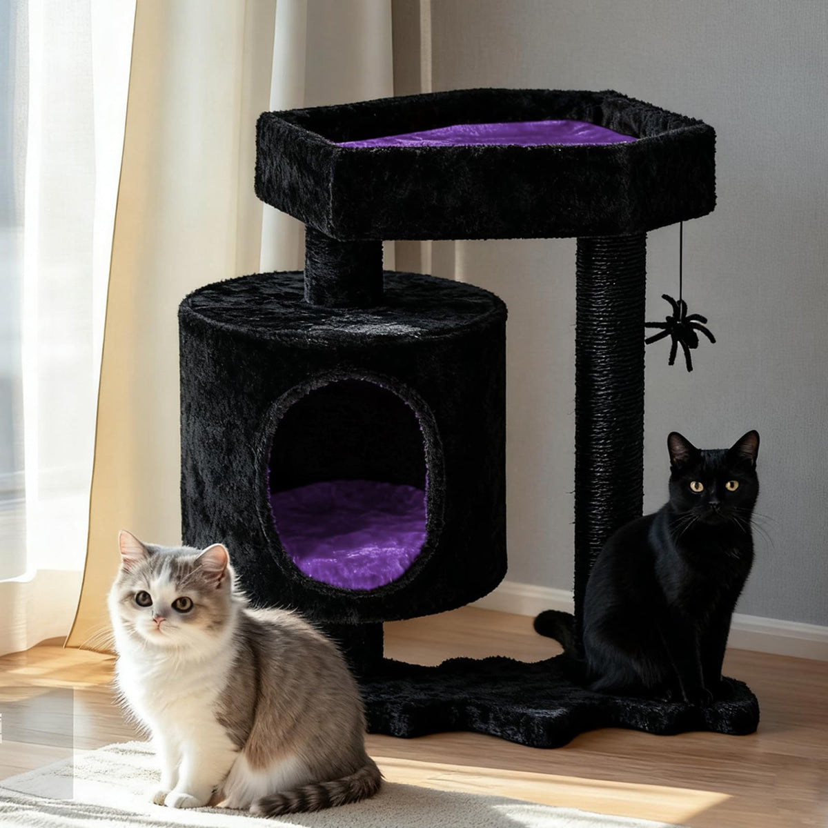 BEWISHOME Gothic cat tree coffin bed offers private lounging and cozy resting
