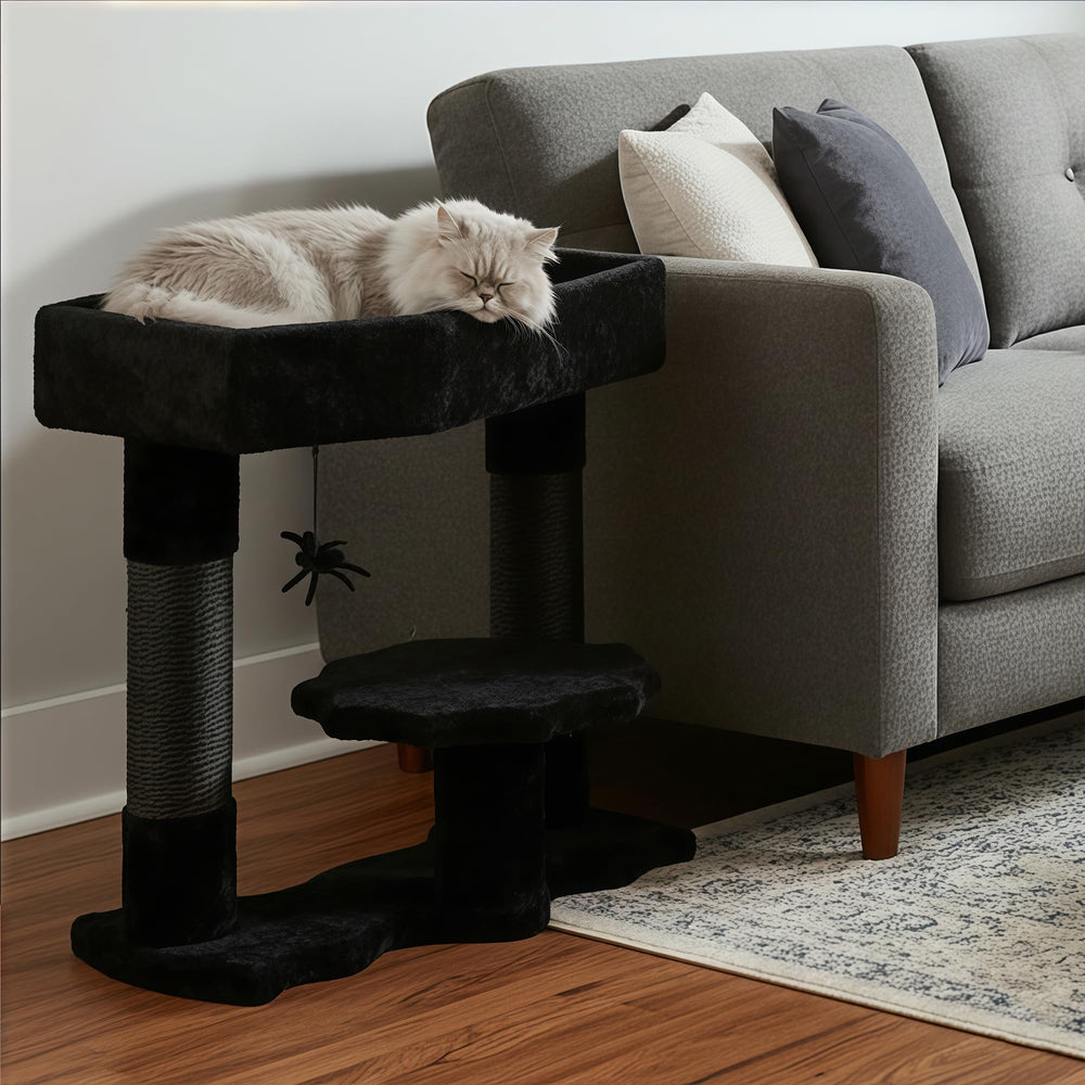 BEWISHOME Cat Tree Tower bat base adds visual flair and balance.