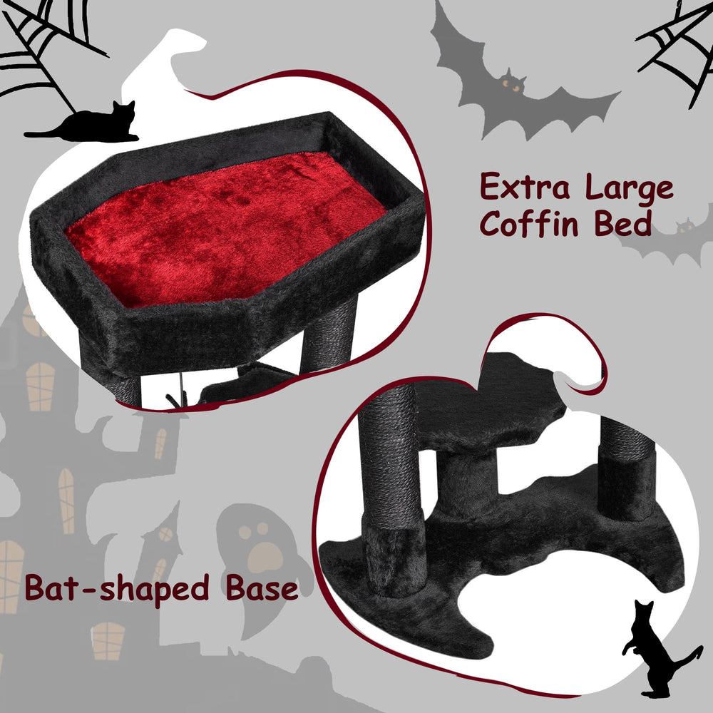 BEWISHOME Cat Tree Tower plush perch with removable cushion for easy cleaning.