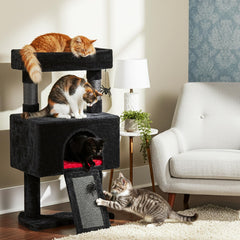 BEWISHOME Cat Tree Tower scratching posts encourage healthy claws and play.
