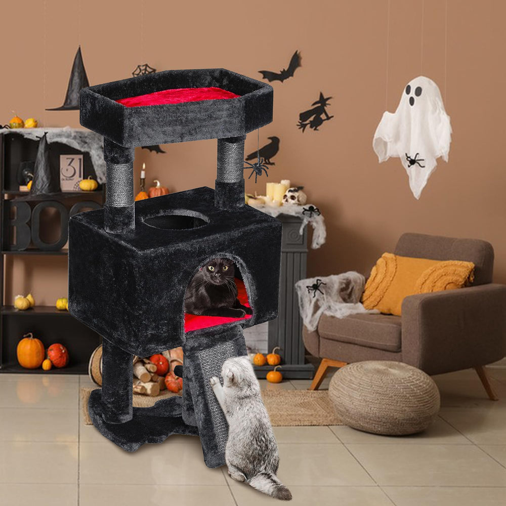 BEWISHOME Cat Tree Tower spider toy boosts hunting instincts during play.