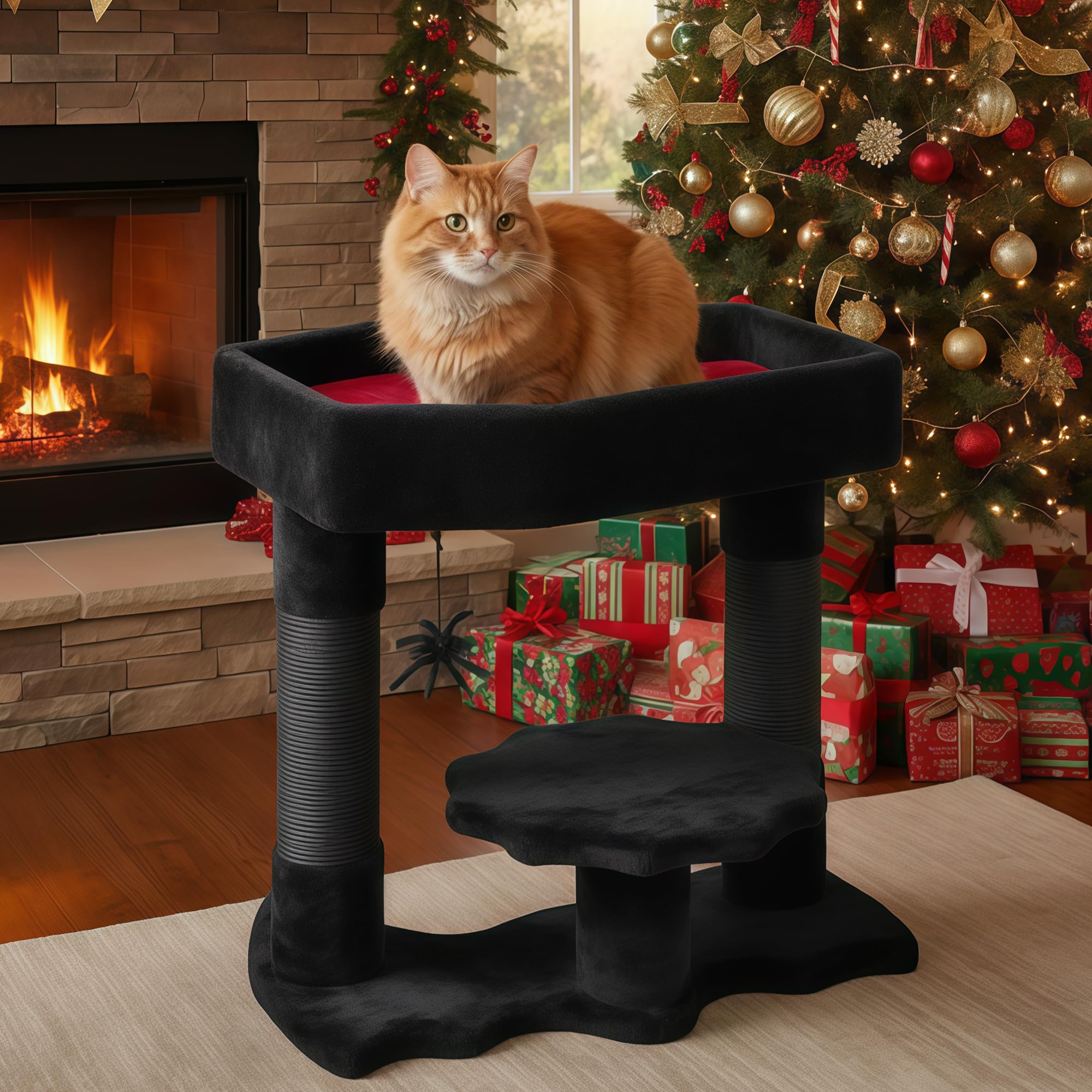 BEWISHOME Cat Tree Tower spider toy enhances play and hunting instincts.