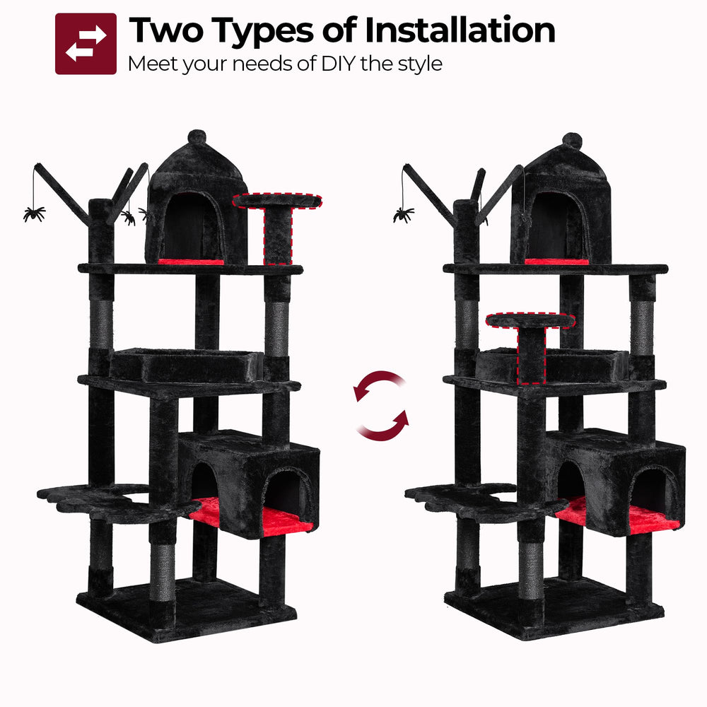 BEWISHOME easy assembly cat tree with reinforced base and stable construction