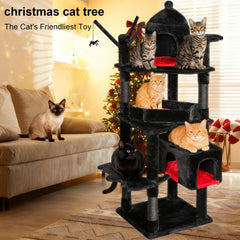BEWISHOME Gothic cat tree shows sisal posts for satisfying scratching instincts