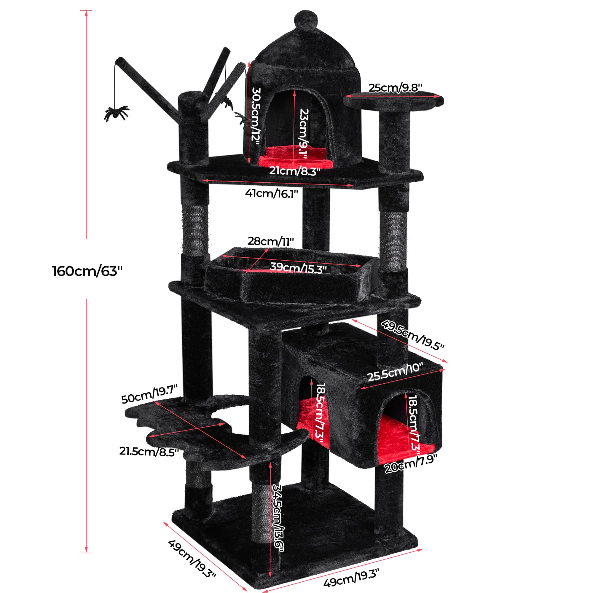 BEWISHOME spider toy feature adds interactive play on the gothic tower