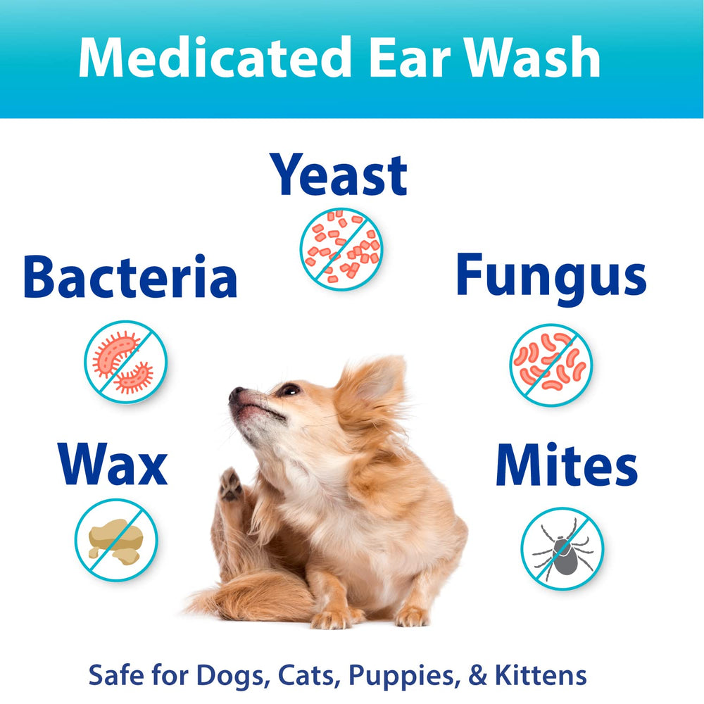 BEXLEY LABS Curaseb dog ear cleaning action highlights debris removal during use.