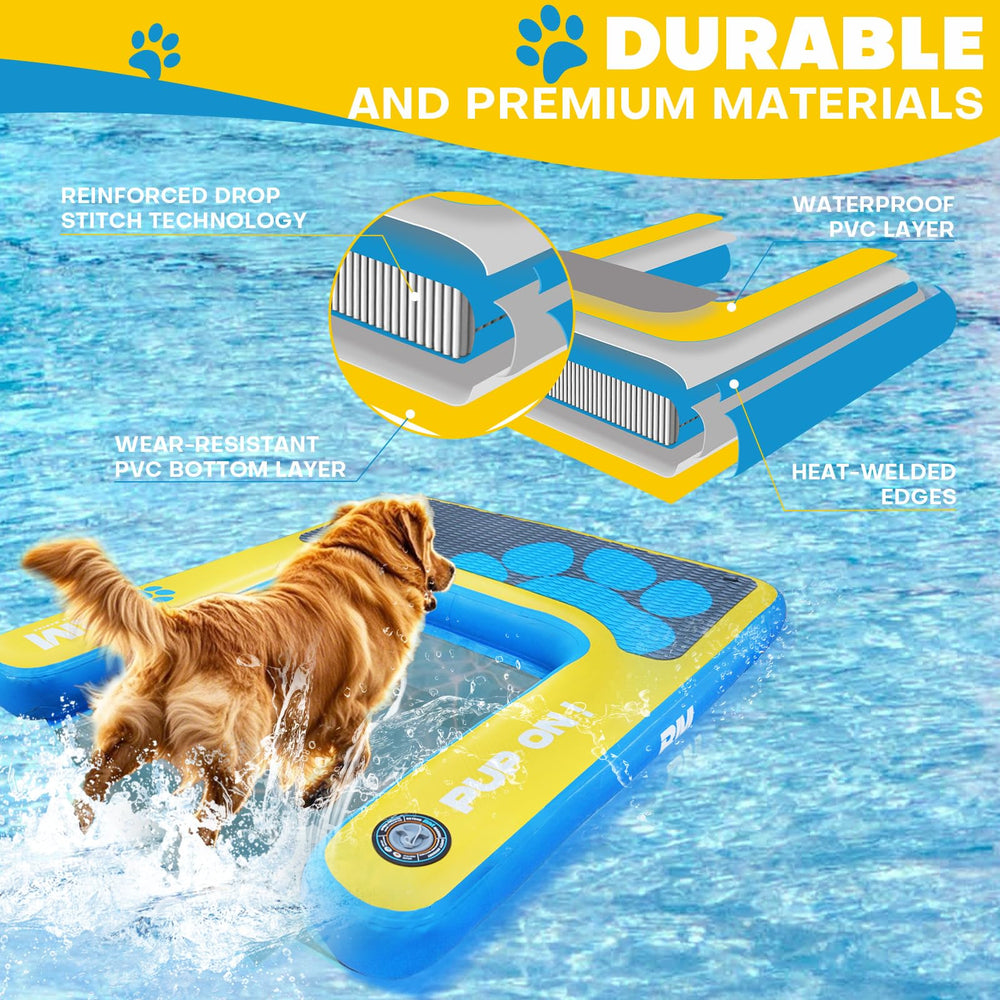 Beyond Marina heavy-duty inflatable ramp with six stainless steel D-rings.