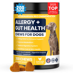 BFDEREN dog allergy chews chicken flavor packaging demonstrates palatable immune-support bites