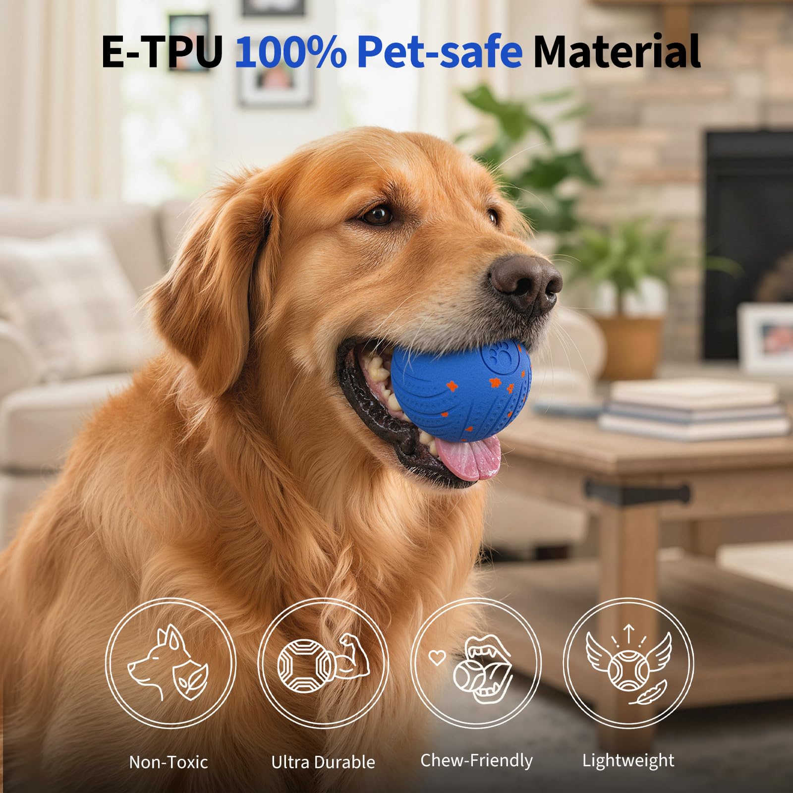 BFFWOW dog ball IP54 rating makes it ready for indoor and outdoor adventures.