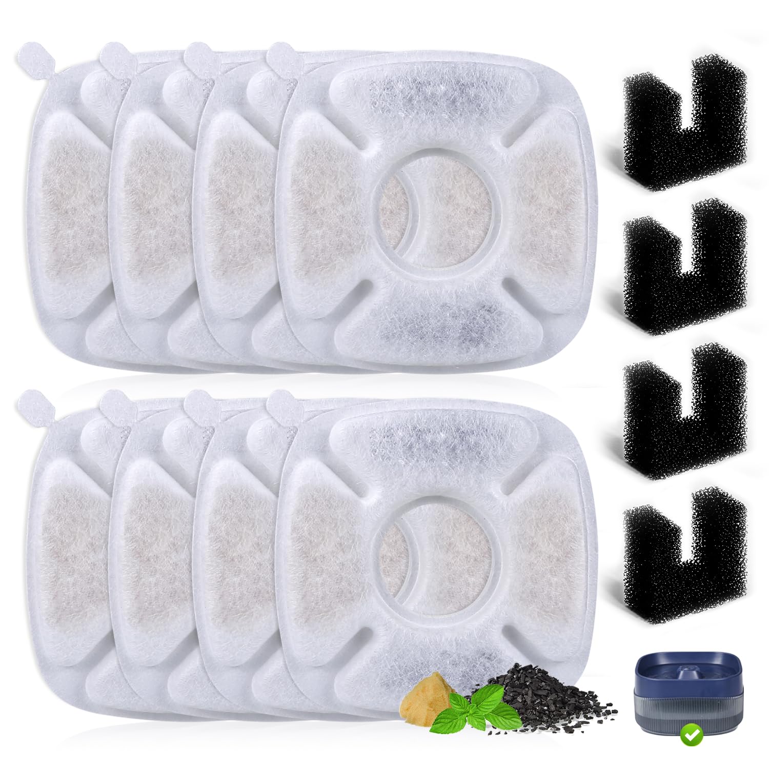 BFLICROY 8-pack replacement filters for 135oz dog water bowl deliver cleaner water.
