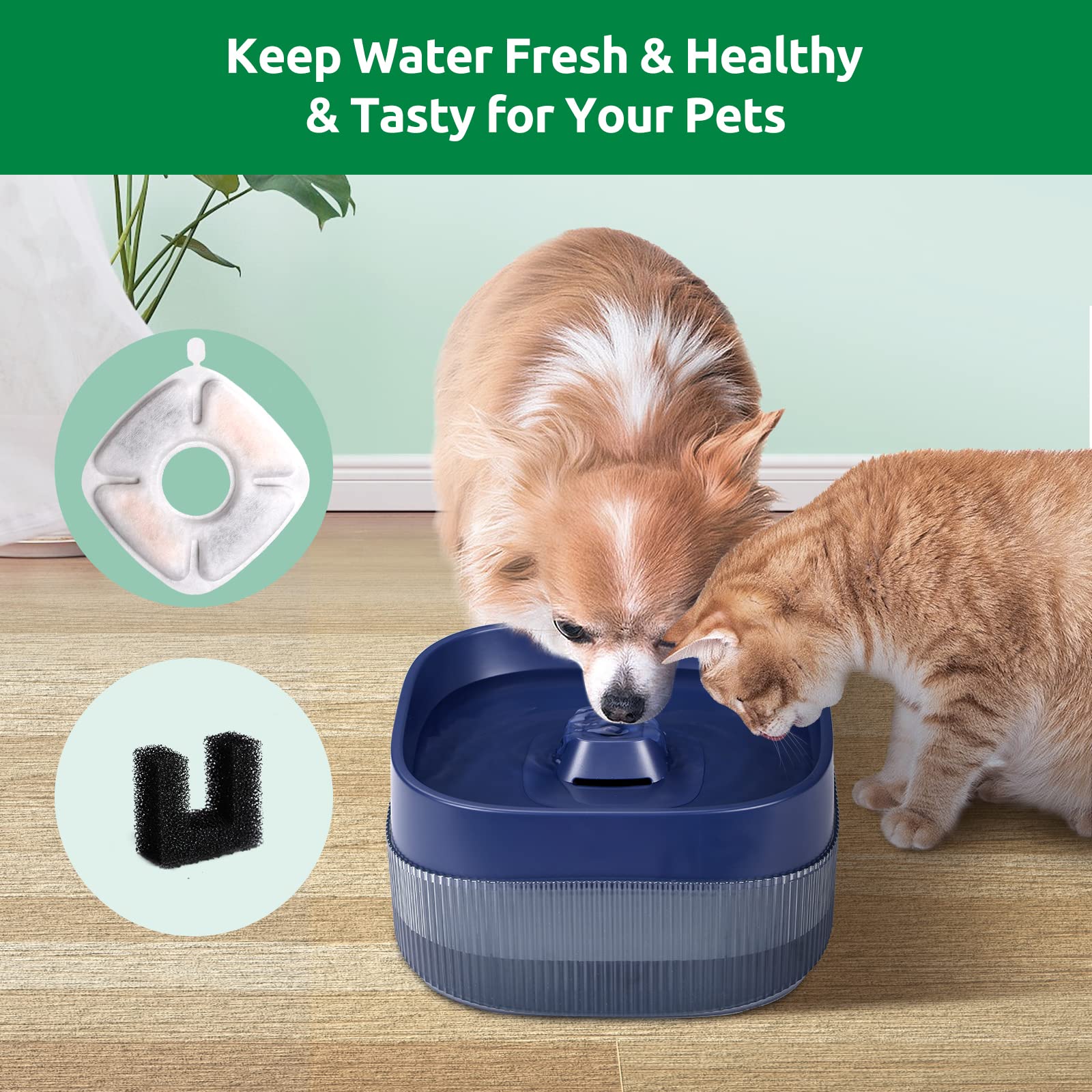 BFLICROY soak-before-use tip advises rinsing to prevent carbon dust in water.
