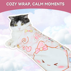 BFNN Cat Grooming Wrap anti-escape demonstrates snug wrap preventing slipping during grooming
