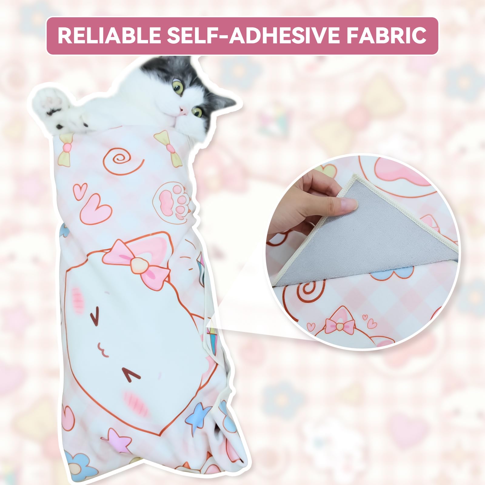 BFNN Cat Grooming Wrap ear-cleaning shows secure access and reduced stress during cleaning