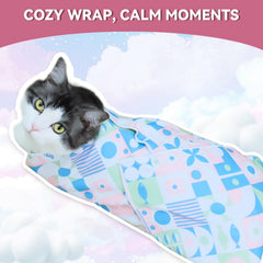 BFNN cat grooming wrap self-adhesive design keeping cat secure.
