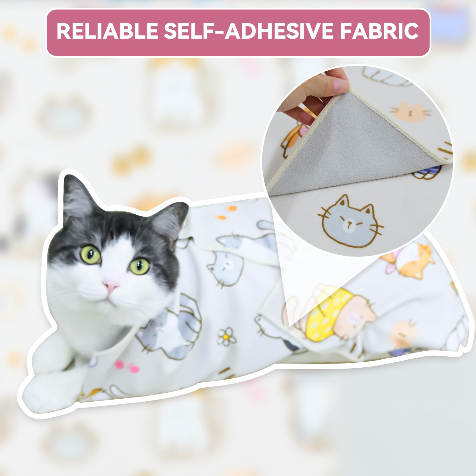 BFNN cat grooming wrap size-varied to fit kittens or large cats.