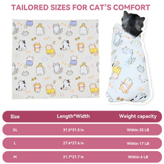 BFNN cat grooming wrap in microfiber texture emphasizing gentle, skin-friendly contact.