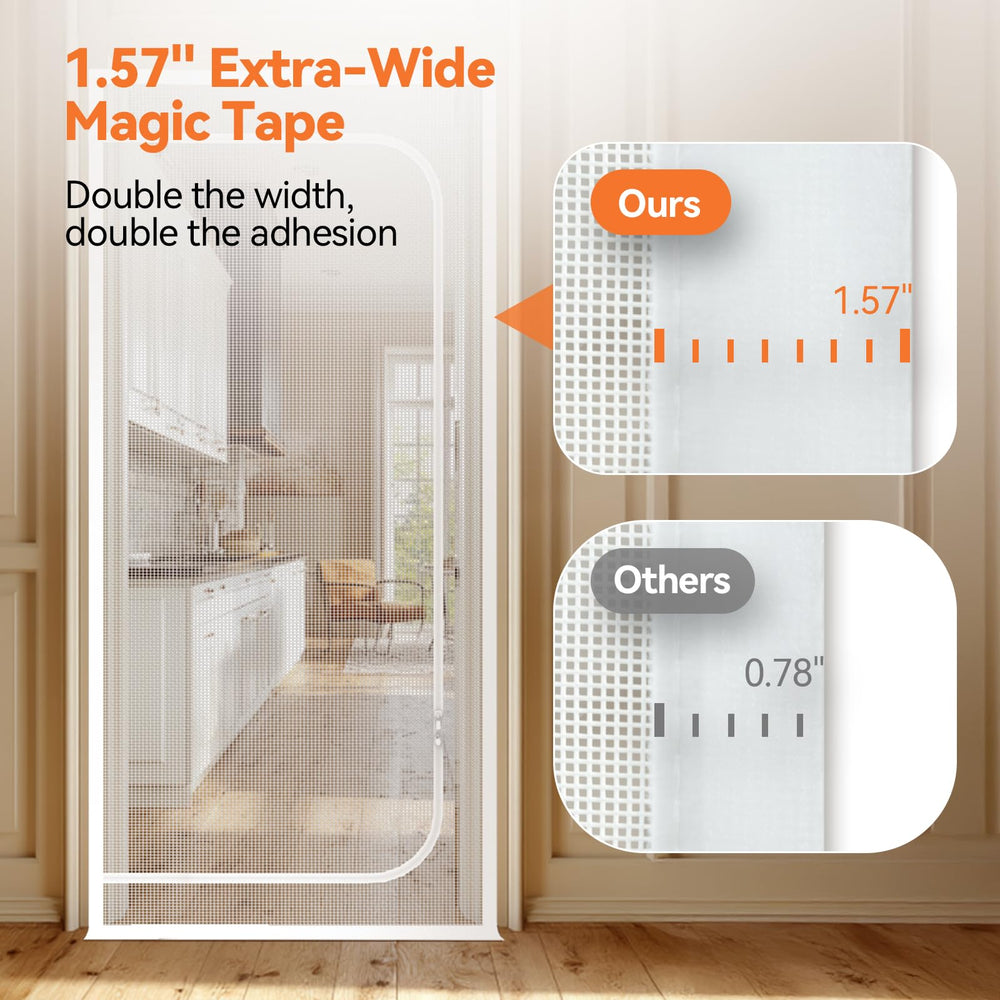 BFNN Cat Screen Door easy install emphasizes tool-free, no-drill mounting.