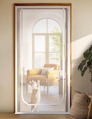 BFNN cat screen door extra tall mesh secures entry, keeping jumpy cats out.